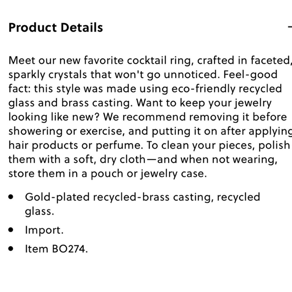 J. Crew Faceted Crystal Ring - Picture 7 of 7